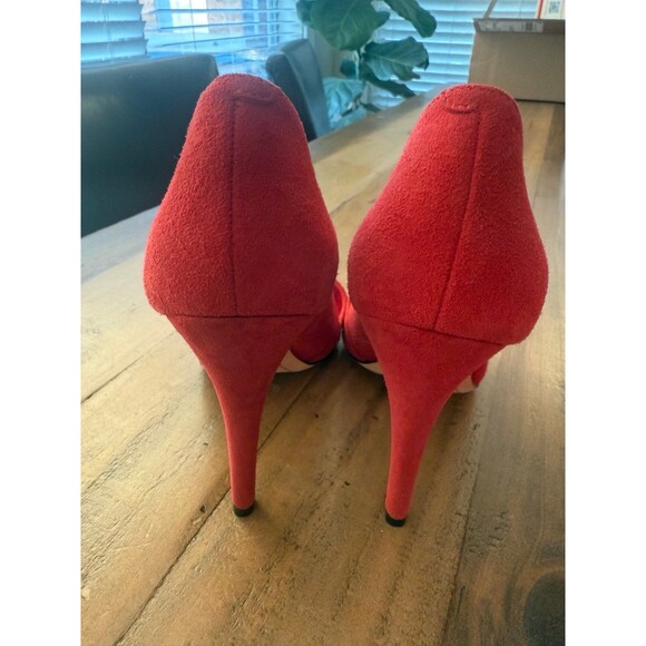 Alice + Olivia Red Suede Heels- Size 8 - Picture 3 of 6